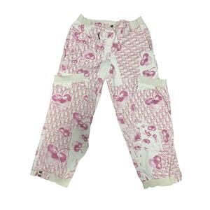 Christian Dior Vintage Y2k Cherry Blossom Cargo Pants Size 6